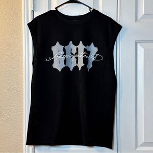 Sleeveless Black MT99 Growing In The World Mens Shirt Size Large Stretch 6617